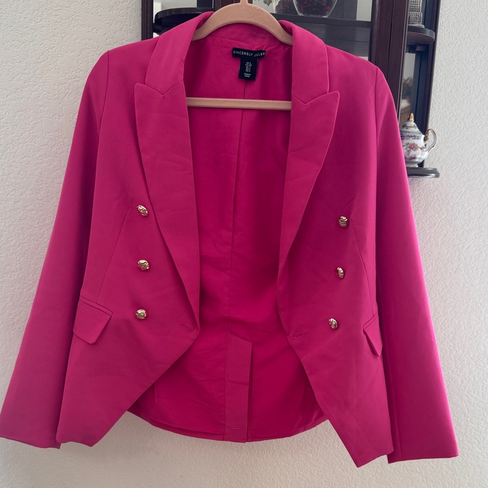 Sincerely Jules Pink Double-Breasted Women's Blazer
